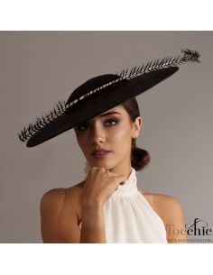 Elegante Sombrero negro invitada perfecta de boda - Pamelas y Tocados para madrinas - 1