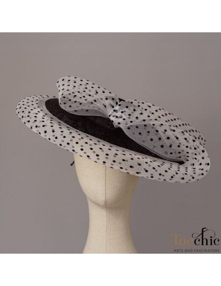 Pamela negra con velo de lunares para invitada con estilo - Sombreros y Tocados para bodas de mañana - 3 Pamela negra con velo de lunares para invitada con estilo - Sombreros y Tocados para bodas de mañana - 3