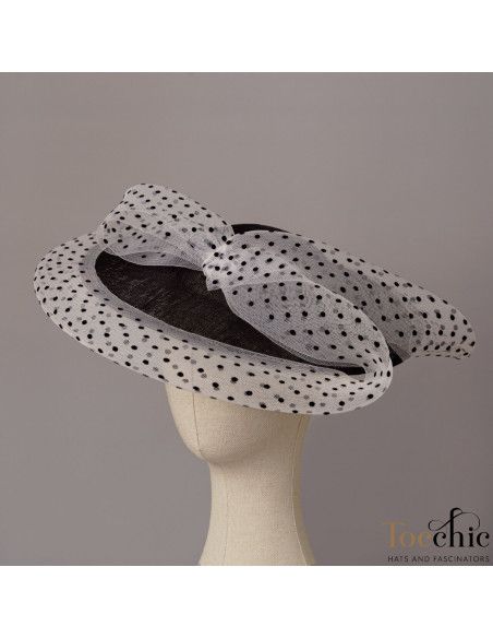 Polka dot Royal Ascot hat for ladies - Woman hats for the Horse races - 4 Polka dot Royal Ascot hat for ladies - Woman hats for the Horse races - 4