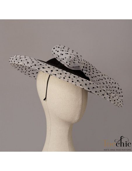 Pamela negra con velo de lunares para invitada con estilo - Sombreros y Tocados para bodas de mañana - 5 Pamela negra con velo de lunares para invitada con estilo - Sombreros y Tocados para bodas de mañana - 5
