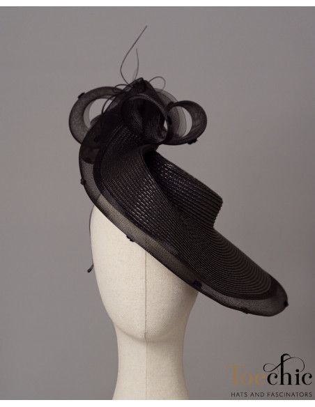 Black Kentucky derby Saucer hat for woman - Wedding hats for women - 4 Black Kentucky derby Saucer hat for woman - Wedding hats for women - 4