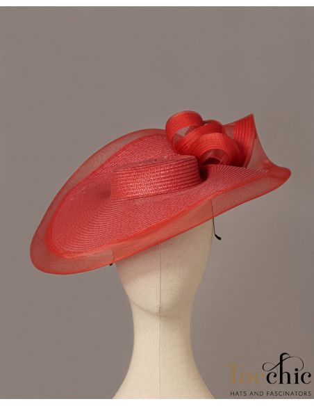 Elegant Red Kentucky derby hat for woman - Wedding hats for women - 4 Elegant Red Kentucky derby hat for woman - Wedding hats for women - 4