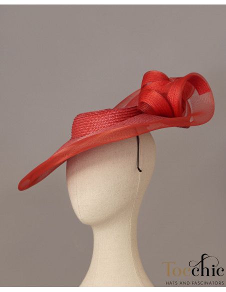 Elegant Red Kentucky derby hat for woman - Wedding hats for women - 6 Elegant Red Kentucky derby hat for woman - Wedding hats for women - 6