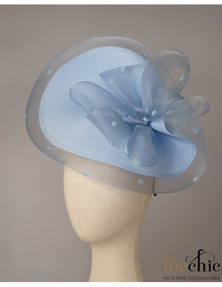 Tocado azul claro invitada de boda - Pamelas y Tocados para madrinas - 5 Tocado azul claro invitada de boda - Pamelas y Tocados para madrinas - 5