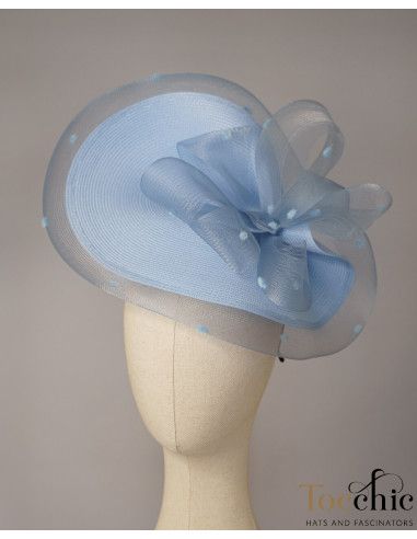 Light Blue veiled fascinator hat for woman - Wedding hats for women - 4
