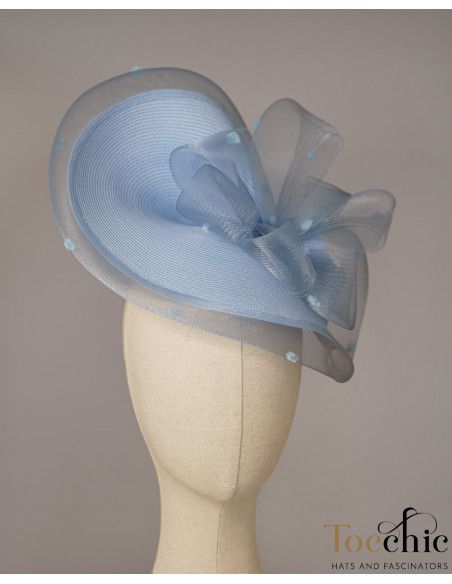 Light Blue veiled fascinator hat for woman - Wedding hats for women - 6 Light Blue veiled fascinator hat for woman - Wedding hats for women - 6