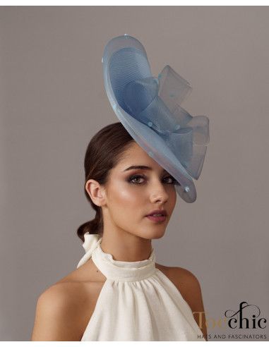 Light Blue veiled fascinator hat for woman - Wedding hats for women - 3
