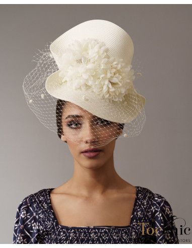 Tocado de novia marfil con velo - Tocados de novia - 2