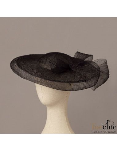 Elegante Pamela negra de boda - Pamelas y Tocados para madrinas - 5