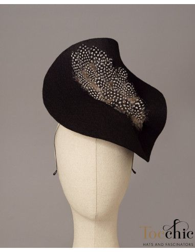 Womens Black feathers wedding hat - Wedding hats for women - 4
