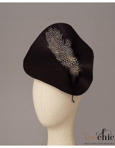 Womens Black feathers wedding hat - Wedding hats for women - 5