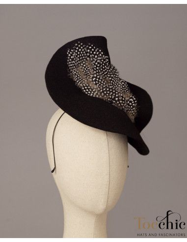 Womens Black feathers wedding hat - Wedding hats for women - 6