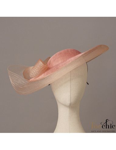 Elegante pamela para madrina de boda con lazo - Pamelas y Tocados para madrinas - 3