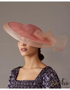 Elegante pamela para madrina de boda con lazo - Pamelas y Tocados para madrinas - 1