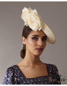 Cream flower hat for woman - Wedding hats for women - 1