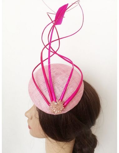 Pink derby fascinator large - Wedding hats for women - 9