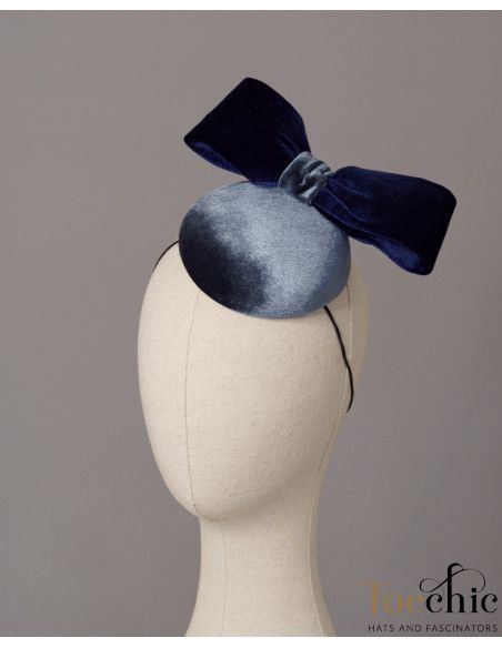Navy blue and grey velvet hat - Wedding hats for women - 3 Navy blue and grey velvet hat - Wedding hats for women - 3