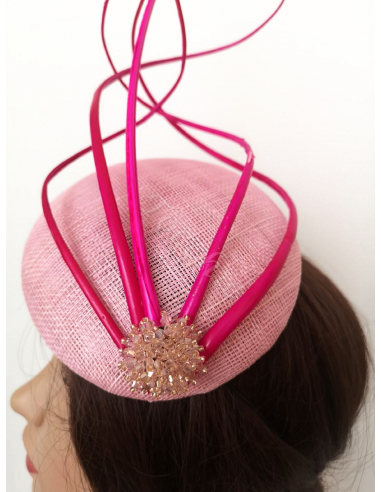 Pink derby fascinator large - Wedding hats for women - 10