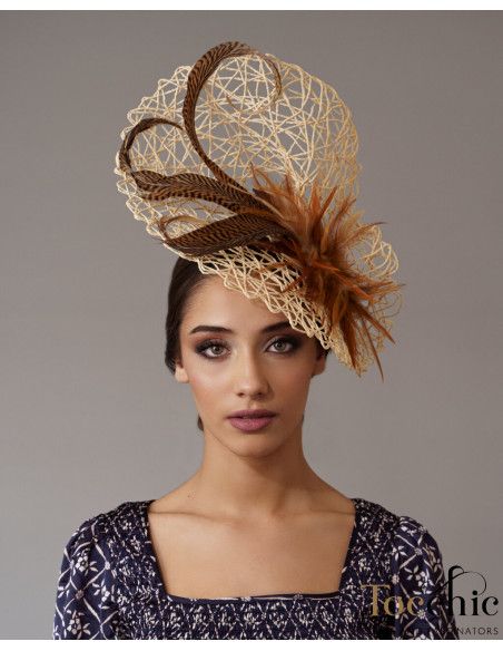 Original Cream hat with feathers - Wedding hats for women - 2 Original Cream hat with feathers - Wedding hats for women - 2