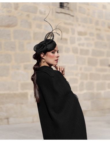 Black fascinator hat - Wedding hats for women - 3