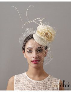 White veil fascinator - Bridal Hats & Fascinators - 1