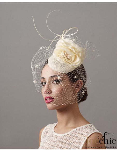 White veil fascinator - Bridal Hats & Fascinators - 2 White veil fascinator - Bridal Hats & Fascinators - 2