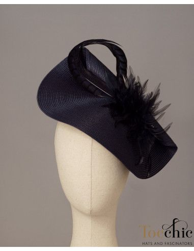 Feather fascinator blue - Wedding hats for women - 3