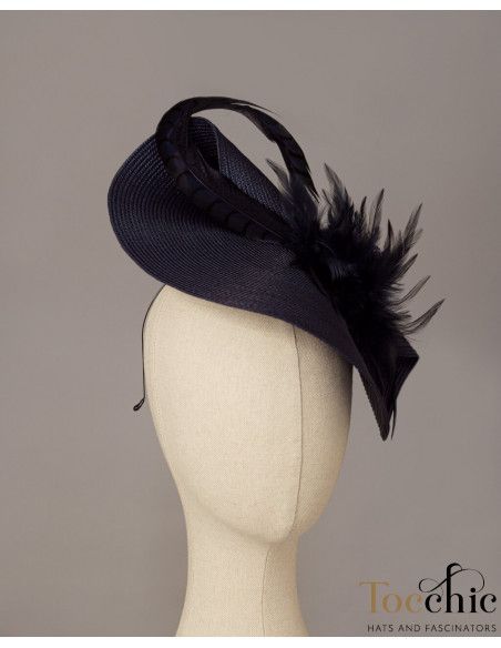 Feather fascinator blue - Wedding hats for women - 5 Feather fascinator blue - Wedding hats for women - 5