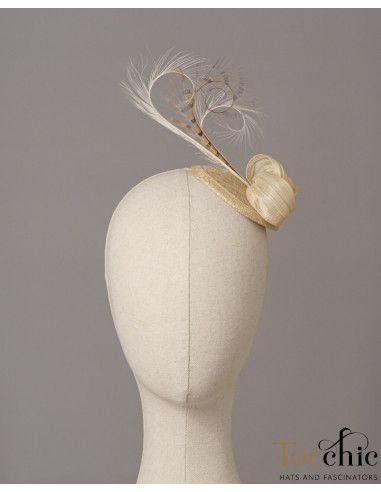Elegant cream fascinator small - Wedding hats for women - 3
