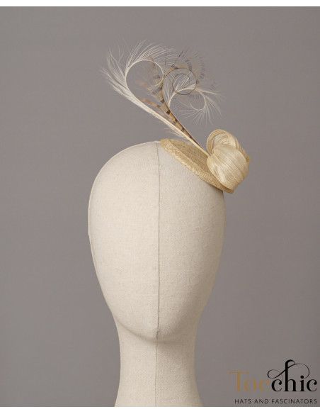 Elegant cream fascinator small - Wedding hats for women - 3 Elegant cream fascinator small - Wedding hats for women - 3