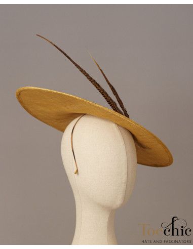 Gold lampshade hat - Wedding hats for women - 7