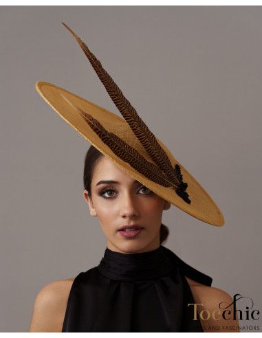 Gold lampshade hat - Wedding hats for women - 3