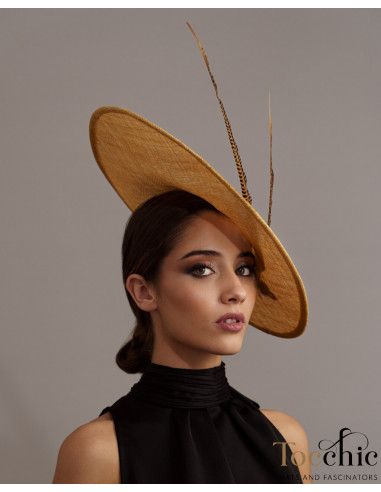 Gold lampshade hat - Wedding hats for women - 4