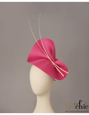 Tocado rosa y blanco - Sombreros y Tocados para bodas de mañana - 6