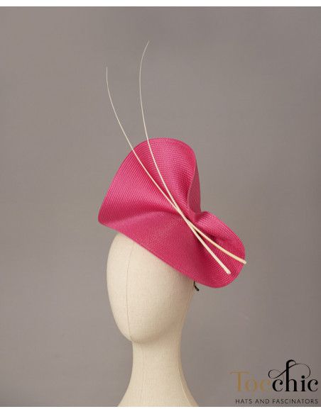 Pink and white fascinator - Woman hats for the Horse races - 6