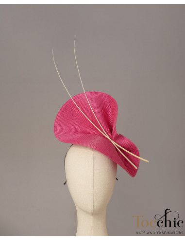 Pink and white fascinator - Woman hats for the Horse races - 7