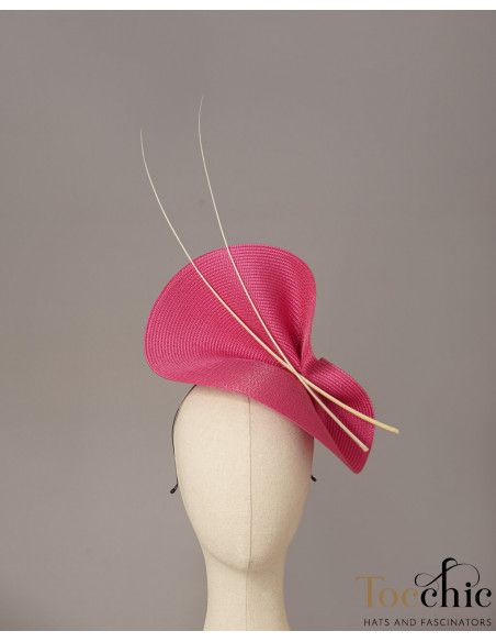 Pink and white fascinator - Woman hats for the Horse races - 7