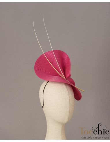 Pink and white fascinator - Woman hats for the Horse races - 8