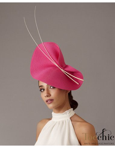 Pink and white fascinator - Woman hats for the Horse races - 4