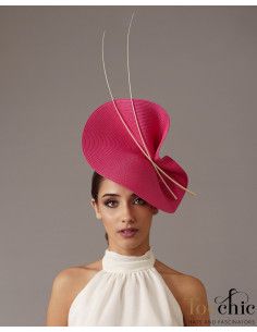 Tocado rosa y blanco - Sombreros y Tocados para bodas de mañana - 1
