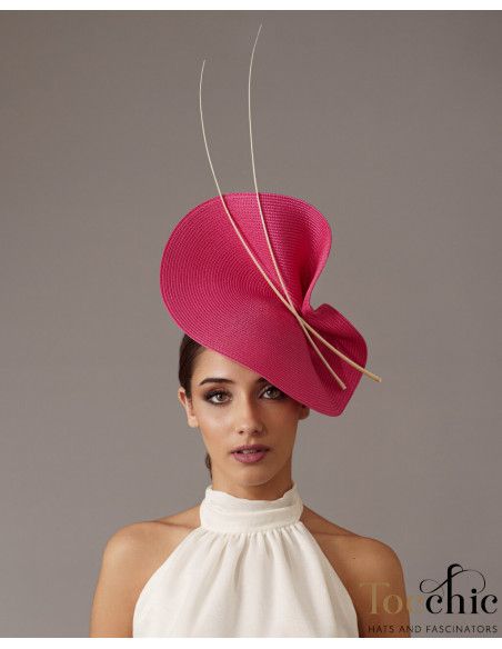 Tocado rosa y blanco - Sombreros y Tocados para bodas de mañana - 1