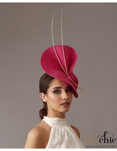 Tocado rosa y blanco - Sombreros y Tocados para bodas de mañana - 3
