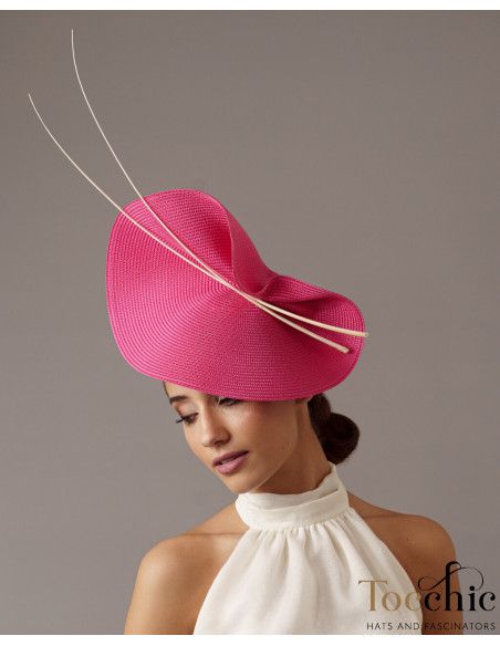 Pink and white fascinator - Woman hats for the Horse races - 2
