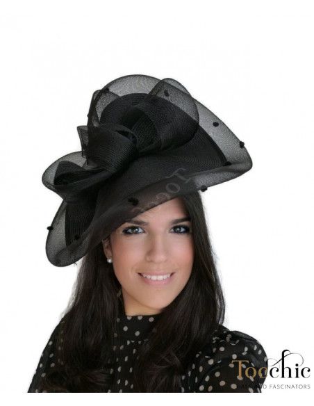 Dark blue Royal Ascot fascinator for woman - Wedding hats for women - 1 Dark blue Royal Ascot fascinator for woman - Wedding hats for women - 1