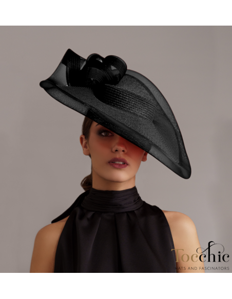 Elegant Black Ascot Races hat woman - Wedding hats for women - 9 Elegant Black Ascot Races hat woman - Wedding hats for women - 9