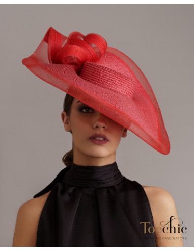 Elegant Red Kentucky derby hat for woman - Wedding hats for women - 7