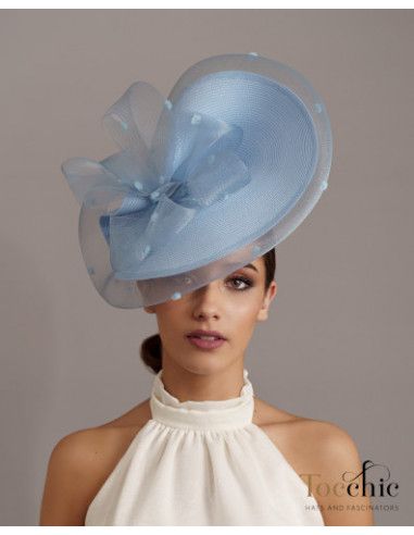 Light Blue veiled fascinator hat for woman - Wedding hats for women - 7