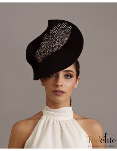 Womens Black feathers wedding hat - Wedding hats for women - 7