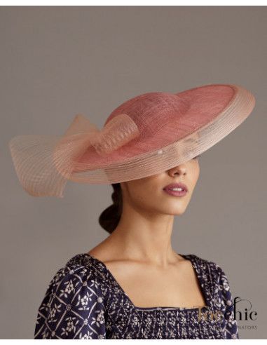 Elegante pamela para madrina de boda con lazo - Pamelas y Tocados para madrinas - 8