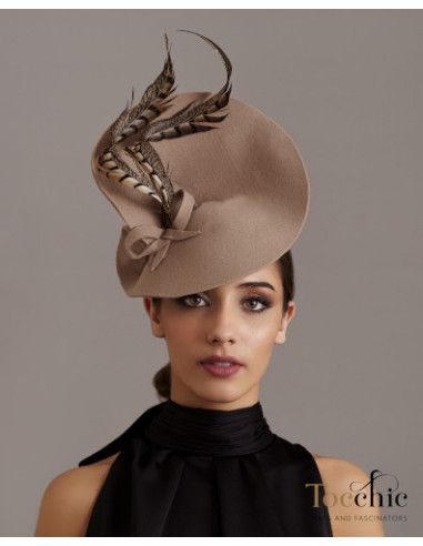 Beige felt fascinator hat - Wedding hats for women - 7